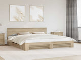 Bed Frame Sonoma Oak 200 x 200 cm Engineered Wood 3408727