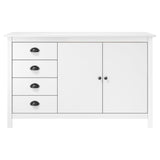 Sideboard Hill White 130x40x80 cm Solid Pine Wood 288932