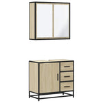 ZNTS 2 Piece Bathroom Furniture Set Sonoma Oak Engineered Wood 3300896