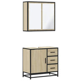 ZNTS 2 Piece Bathroom Furniture Set Sonoma Oak Engineered Wood 3300896