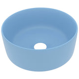 Luxury Wash Basin Round Matt Light Blue 40x15 cm Ceramic 147011