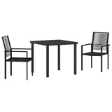 Garden Dining Set 3 pcs Black Powder-Coated Steel 3379163