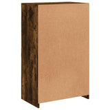 Side Cabinet with LED Lights Smoked Oak Engineered Wood 836627