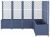 Garden Planter with Trellis Blue Grey 160x160x140 cm PP 367881