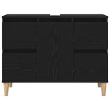 Bathroom Furniture Set with Drawer 3 pcs Black 30 x 30 x 180 cm 3333090