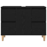 Bathroom Sink Cabinet Black Oak 80 x 33 x 60 cm Engineered Wood 862813
