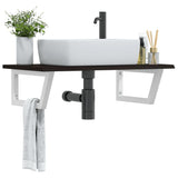 Basin Shelf Wall Mounted Steel and Solid Wood Oak 3302622