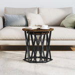 ZNTS Side Tables 2 pcs Smoked Oak Engineered Wood 868263