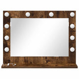 Vanity Mirror Rectangular Smoked Oak 60 x 45 x 18 cm 868313