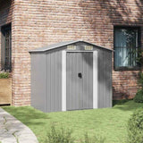 Garden Storage Shed Grey Metal 204x132x186 cm 42983