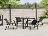 Garden Dining Set 5 pcs Black Powder-Coated Steel 3379381