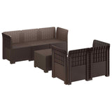 5-Seater Garden Sofa Rattan Look PP Brown 3443887