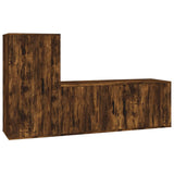 2 Piece TV Cabinet Set Smoked Oak Engineered Wood 3188491