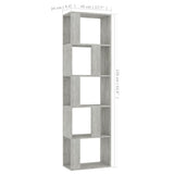 Book Cabinet/Room Divider Concrete Grey 45x24x159 cm Engineered Wood 800112