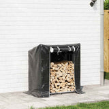 Firewood Rack with Rain Cover 101x61x110.5 cm Galvanised Steel 4104937