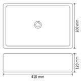 Basin Ceramic Rectangular Black 41x30x12 cm 142734