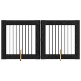 Dog Gate with Stands 2 pcs Black Oak 80 x 80 cm Engineered Wood 892073