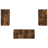 TV Cabinet Set Wall-mounted 2 pcs Smoked Oak Engineered Wood 3408966