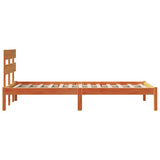 Bed Frame with Headboard Brown 75 x 190 cm Solid Pine wood 872148