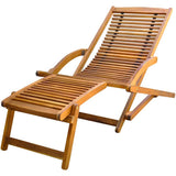 41806 Deck Chair with Footrest Solid Acacia Wood