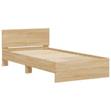Bed Frame without Mattress with LED Lights Sonoma Oak 100x200 cm 838801