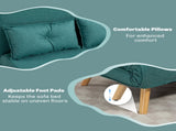 Two-Seater Linen-Look Sofa Bed - Green T3398P377859
