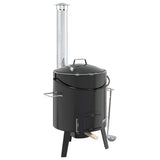 Goulash Cannon with Chimney and Lid Black Enamelled Steel 4005749