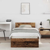 Bed Frame with Headboard Old Wood 90 x 190 cm Engineered Wood 871657