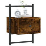 Bedside Cabinets Wall-mounted 2 pcs Smoked Oak 35x30x51 cm Engineered Wood 833448
