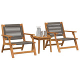 Garden Chairs with Table 3 pcs Grey Solid Acacia Wood 3214438