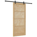 Sliding Door Natural and Black 93 x 211 cm 3333544