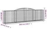 Arched Gabion Baskets 25 pcs 300x30x100/120 cm Galvanised Iron 3146536
