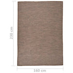 ZNTS Outdoor Flatweave Rug 160x230 cm Brown 340790