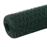 Chicken Wire Fence Steel with PVC Coating 25x1.5 m Green 143270