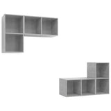 Wall-mounted TV Cabinets 4 pcs Concrete Grey Engineered Wood 3079839
