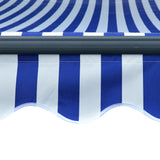 Manual Retractable Awning with LED 600x300 cm Blue and White 3051272