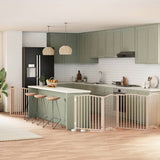 Dog Gate with Door Foldable 8 Panels 640 cm Poplar Wood 3155614