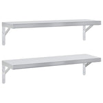 Wall Shelves 2 pcs 75x23.5 cm Silver Stainless Steel 3214507