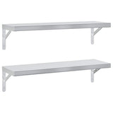 Wall Shelves 2 pcs 75x23.5 cm Silver Stainless Steel 3214507