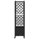 Raised Bed with Trellis and Roof Black 122 x 40 x 144 cm PP 3423022