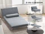 Single Velvet-Feel Sleeper Chair - Grey T3398P342408