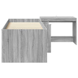 Kids'High Bed Frame with Desk 2 pcs Grey Sonoma 3423443
