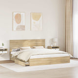 Storage Bed with Drawer Sonoma Oak 180 x 200 cm Engineered Wood 3410772