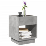 ZNTS Coffee Table with Infinity LED Concrete Grey 40x40x50 cm 847647