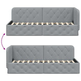 Corner Bed Frame with Headboard Light Grey 80 x 200 cm Fabric 42016479