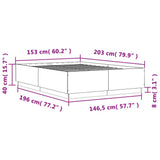 Bed Frame without Mattress Grey Sonoma 150x200 cm King Size 3209700