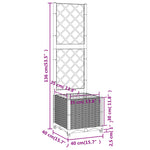 ZNTS Garden Planter with Trellis Light Grey 40x40x136 cm PP 153270