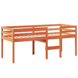 High Sleeper Bed without Mattress Wax Brown 90x190 cm Single Solid Wood Pine 3282100