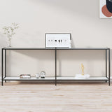 Console Table White 220x35x75.5 cm Tempered Glass 331712