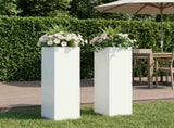 Garden Planter 2 pcs White 20 x 20 x 75 cm Cold-rolled Steel 8005319